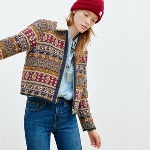 NWOT Madewell Sherpa-Collar Jacquard Jacket